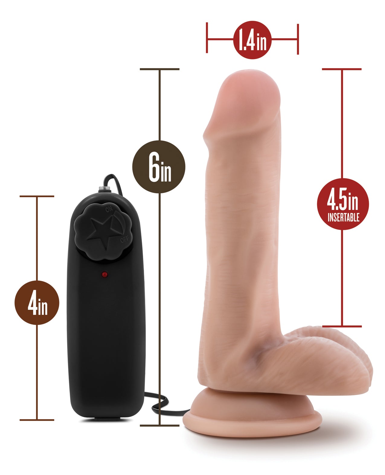 Dr. Rob 6-Inch Vibrating Realistic Dildo with Suction Cup – Vanilla