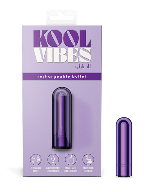 Kool Vibes Stimulators Mini Bullet Vibrator Grape Color with 10 Vibration Modes for Clitoral Stimulation and Travel Use