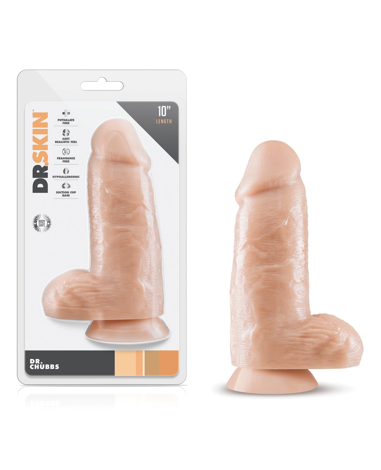 Dr. Skin Dildo Realistic Extra-Girth Lifelike Texture Suction Cup for Intense Stimulation