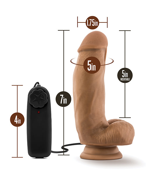 Coverboy 7-Inch Remote-Controlled Vibrating Mocha Dildo with Realistic Design