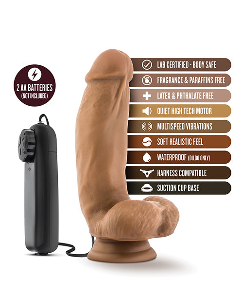 Coverboy 7-Inch Remote-Controlled Vibrating Mocha Dildo with Realistic Design