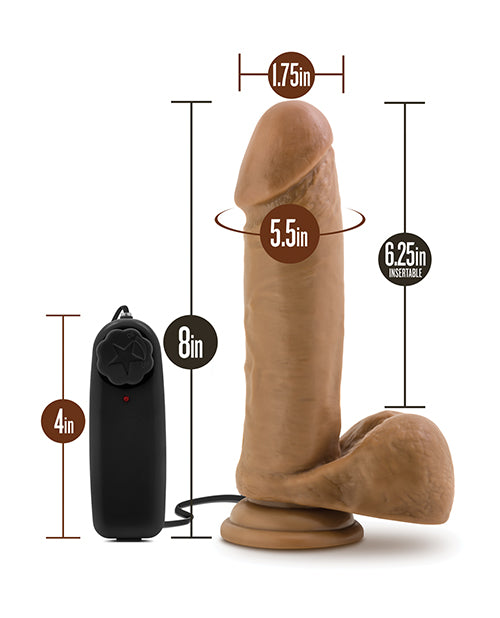 Coverboy Soccer Champ 8" Vibrating Realistic Dong with Remote - Mocha