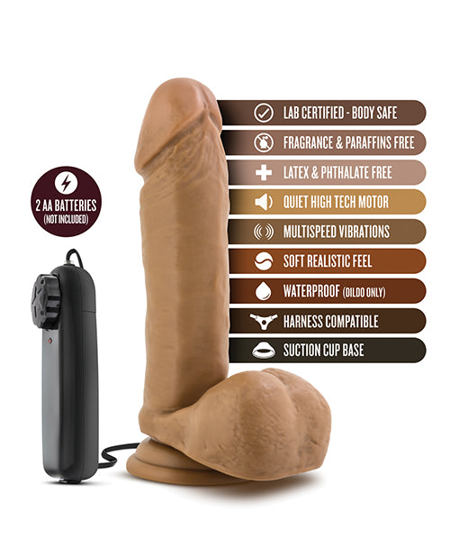 Coverboy Soccer Champ 8" Vibrating Realistic Dong with Remote - Mocha
