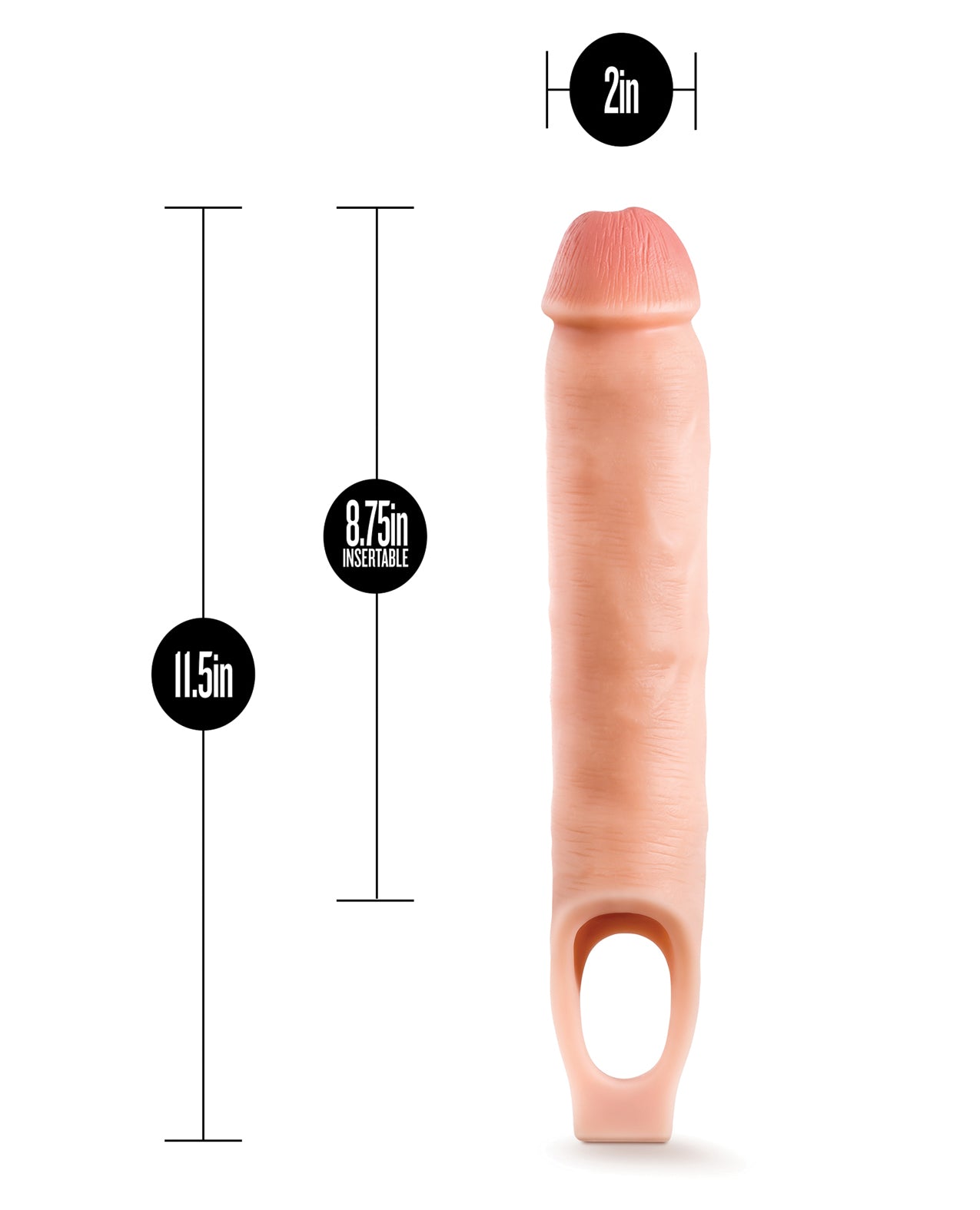 Performance Plus 11.5 Inch Silicone Penis Extender with Realistic Feel