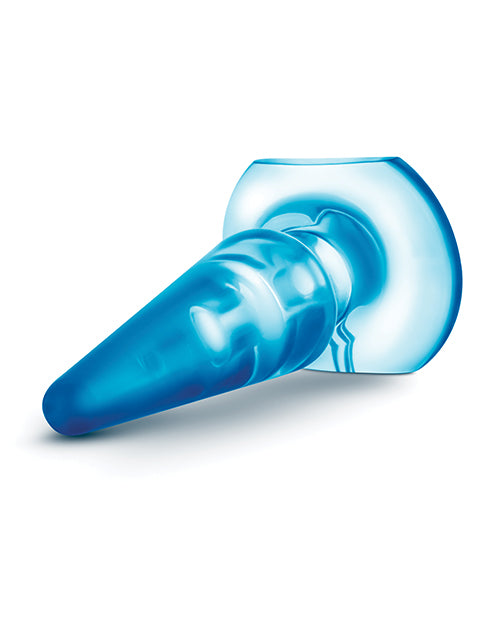 Blue Silicone Anal Plug with Tapered Tip and Vibe Compatibility