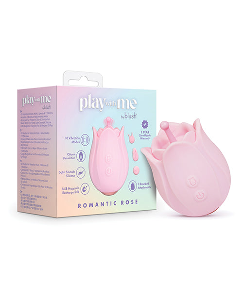 Play With Me Stimulator Rose-Inspired Design Three Interchangeable Heads for Personalized Clitoral and Nipple Stimulation