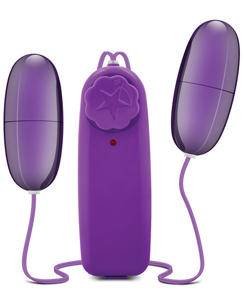 Vibrating Double Pop Eggs Stimulator with Dual Motors – Plum