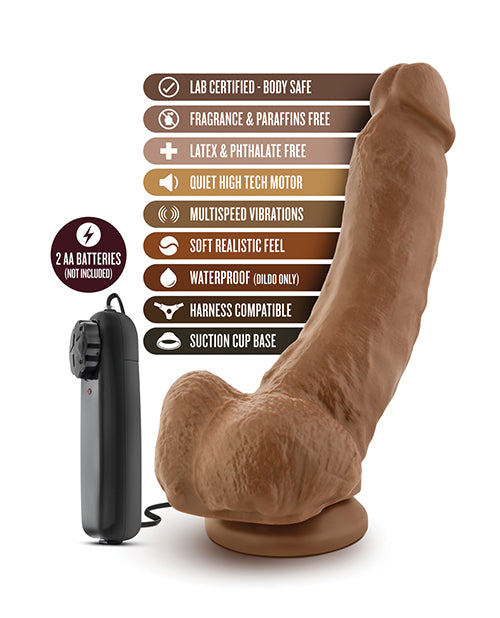 Blush Coverboy the Boxer 9" Vibrating Realistic Dildo with Suction Cup – Mocha