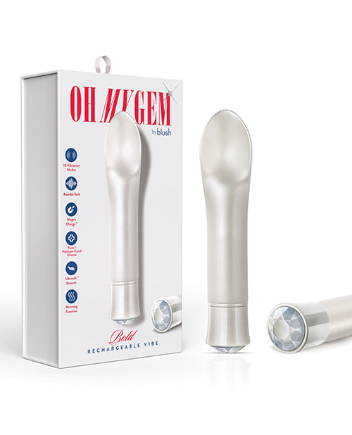 Oh My Gem Vibrator Diamond Scooped Shape Warming Feature for Intense Sensation