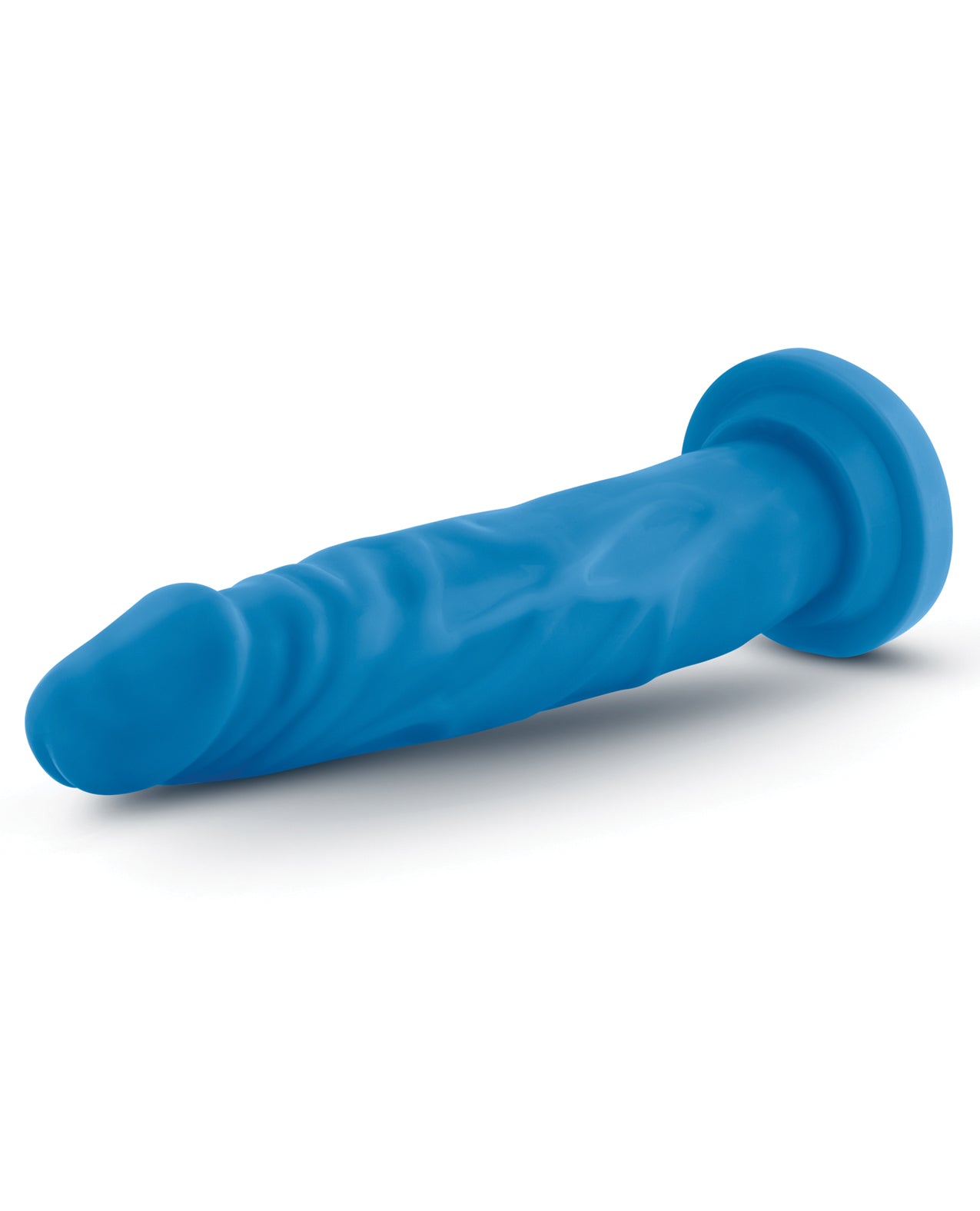 Blush Neo Neon Blue Dual Density 7.5" Realistic Dildo with Suction Base