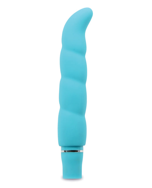 Luxe Purity G Silicone Vibrator in Aqua with Spiral Texture