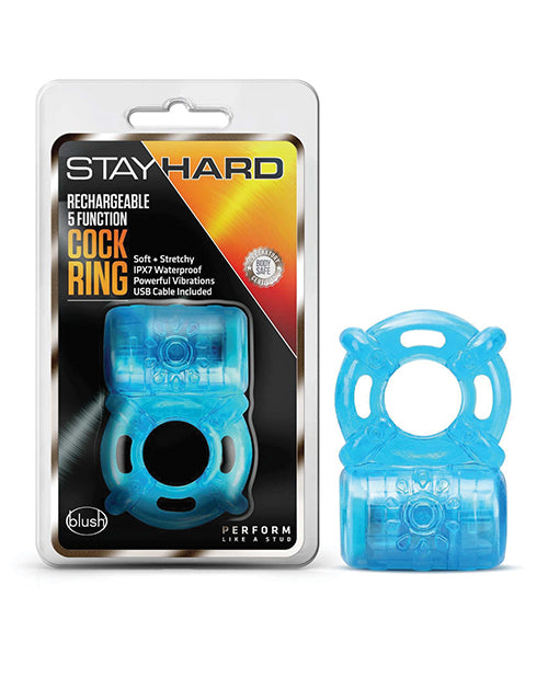 Stay Hard Penis Enhancement Rechargeable Cock Ring with Ribbed Texture and Vibrating Bullet for Prolonged Pleasure