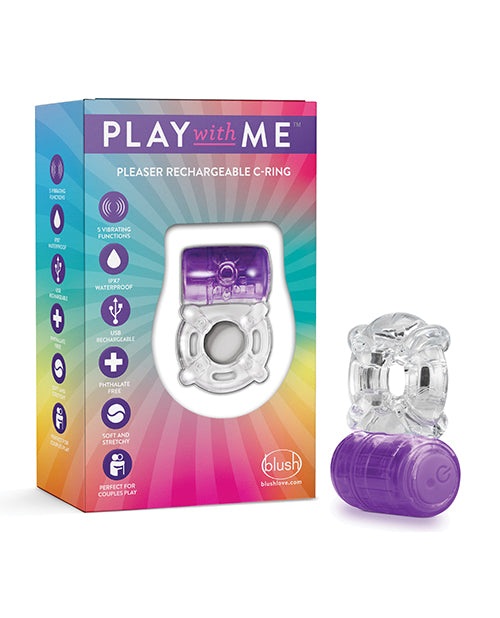 Play With Me Penis Enhancement Rechargeable Vibrating C Ring Purple for Prolonged Performance and Sensual Stimulation