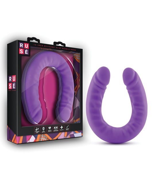 Ruse Dongs & Dildos 18 Inch Slim Double Dong with Curved Flexible Design for Versatile Penetration