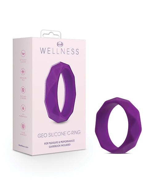 Wellness Penis Enhancement Geo C-Ring Puria Platinum Silicone No-Slip Matte Finish for Extended Comfort