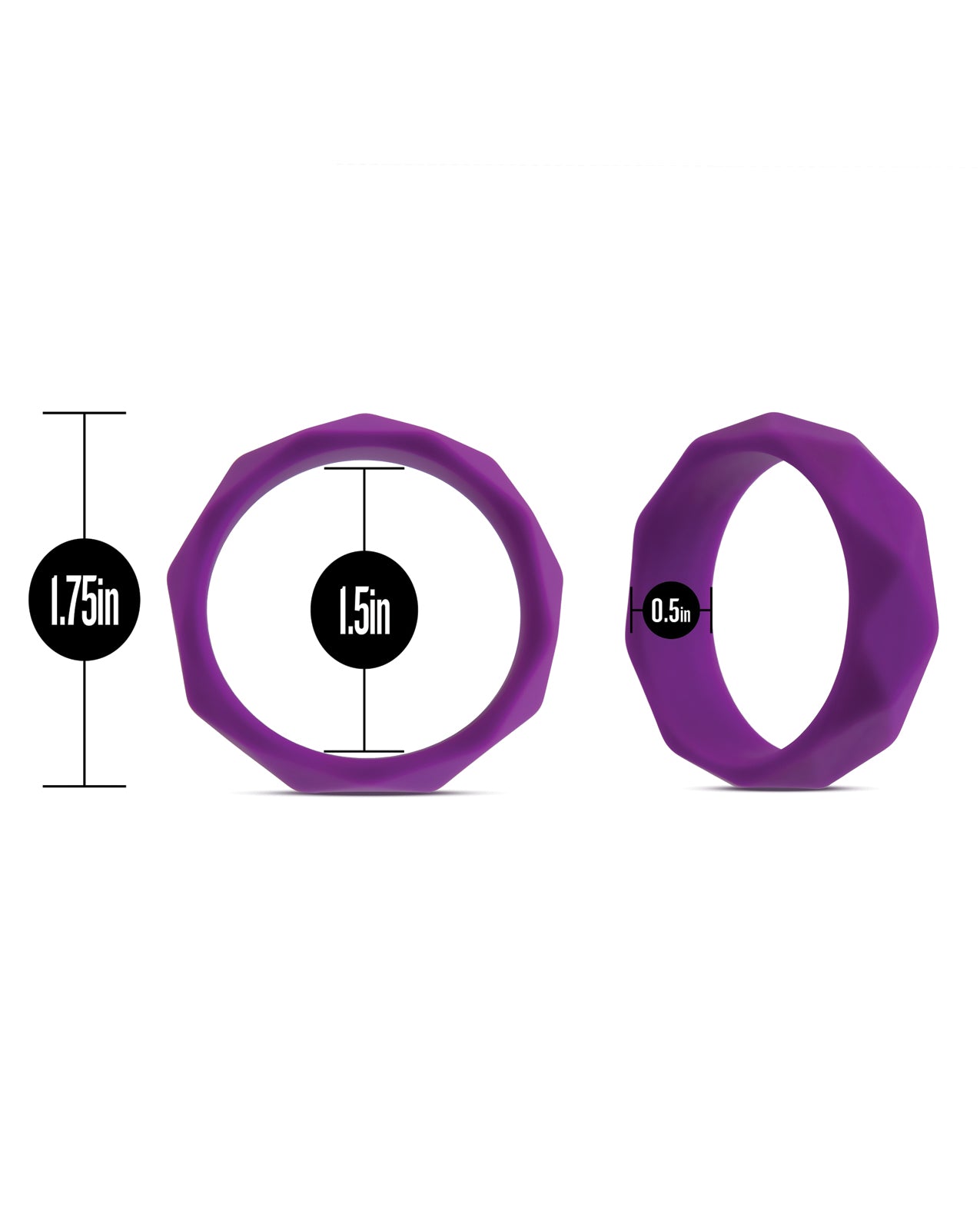 Blush Wellness Geo C-Ring in Purple Silicone for Penis Enhancement