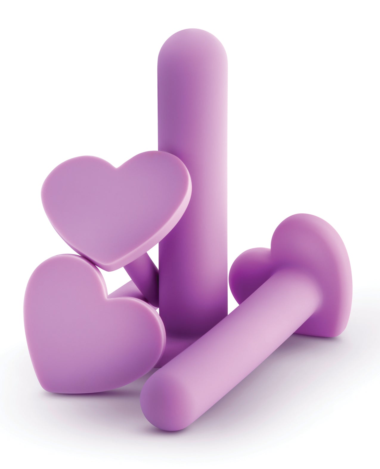 Blush Wellness Silicone Dilator Kit with Heart-Shaped Bases - Purple