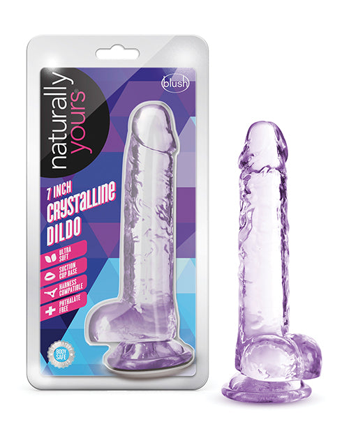 Naturally Yours Dildo Crystalline Amethyst Hand-Sculpted Suction Cup Base for Realistic Intimate Play