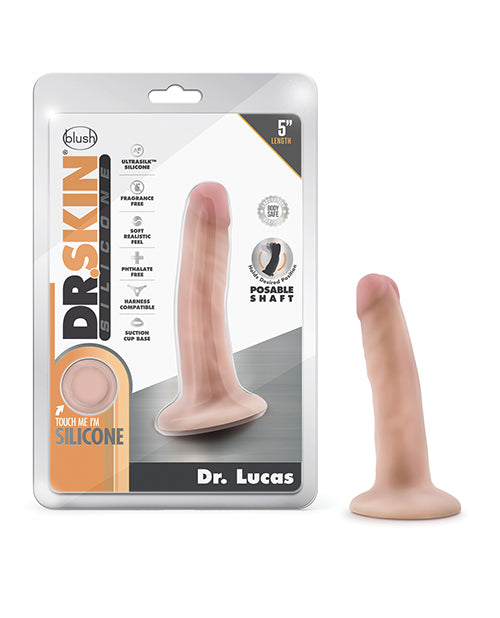 Dr. Skin Dildo Realistic Silicone Poseable Shaft Suction Cup Base for Hands-Free Pleasure