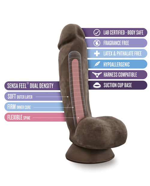 Blush Au Naturel Jerome Realistic Brown Dual Density Dildo with Suction Cup