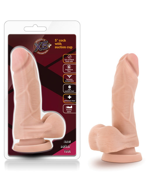 X5 Dildo Realistic Beige Flexible Spine Suction Cup for Lifelike Pleasure and Versatile Play