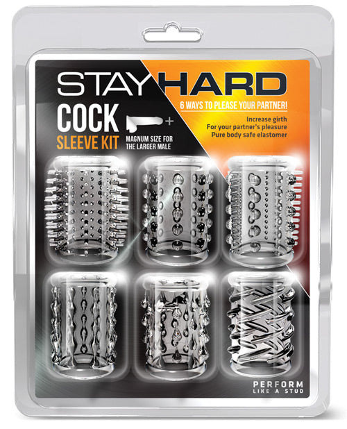 Stay Hard Penis Enhancement Sleeve Clear Stretchy Design Box of 6 for Enhanced Sensation and Secure Fit