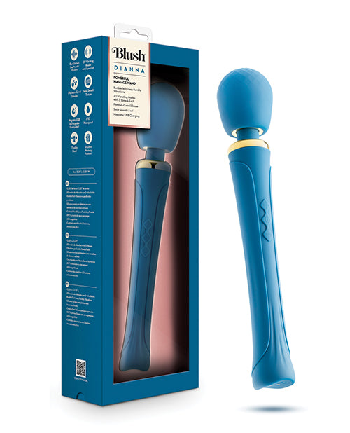 Blush Wand Massager Platinum Silicone 20 Vibration Modes Flexible Neck for Full-Body Massage