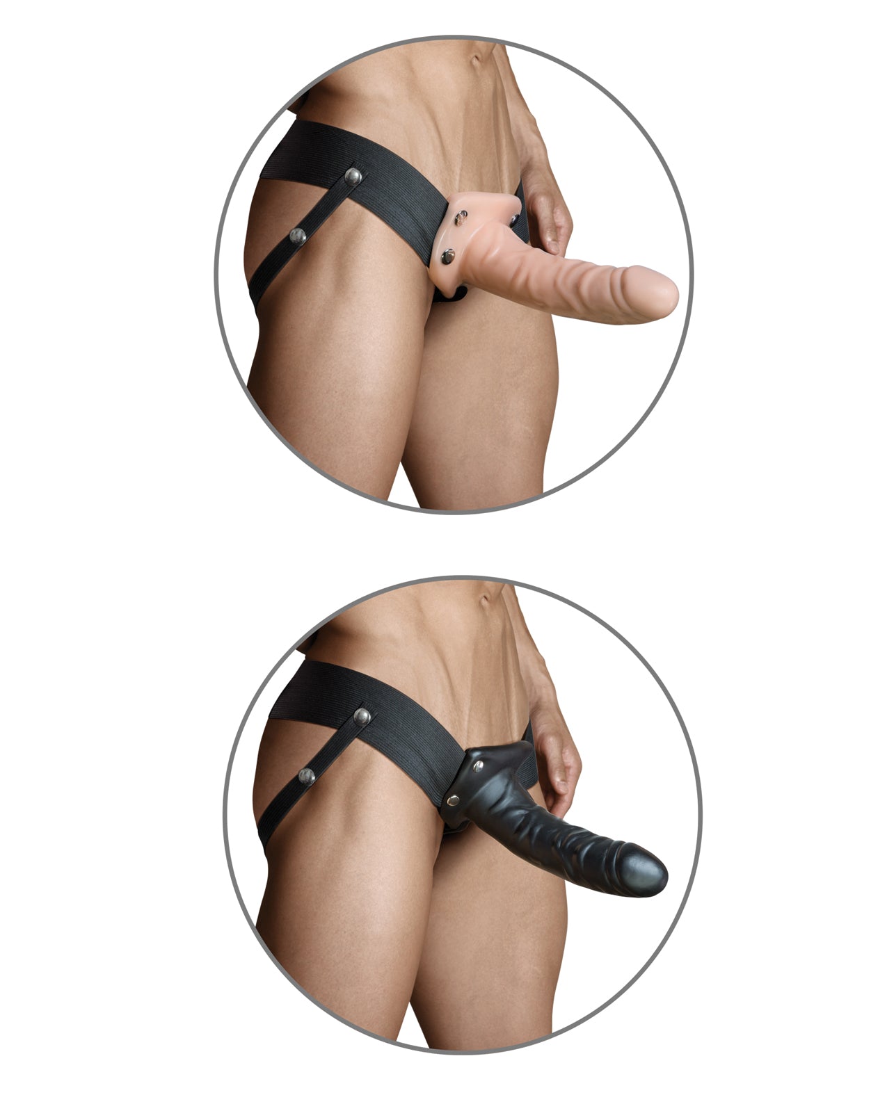 Dr. Skin 6 Inch Hollow Strap On with Stretchy Harness - Vanilla