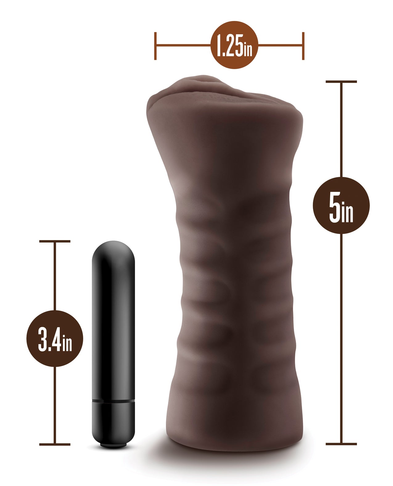 Realistic Chocolate Masturbator with Vibrating Bullet – Hot Chocolate Brianna