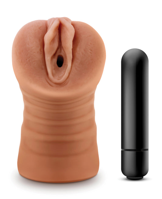 M for Men Julieta Mocha Realistic Masturbator with Vibrating Bullet