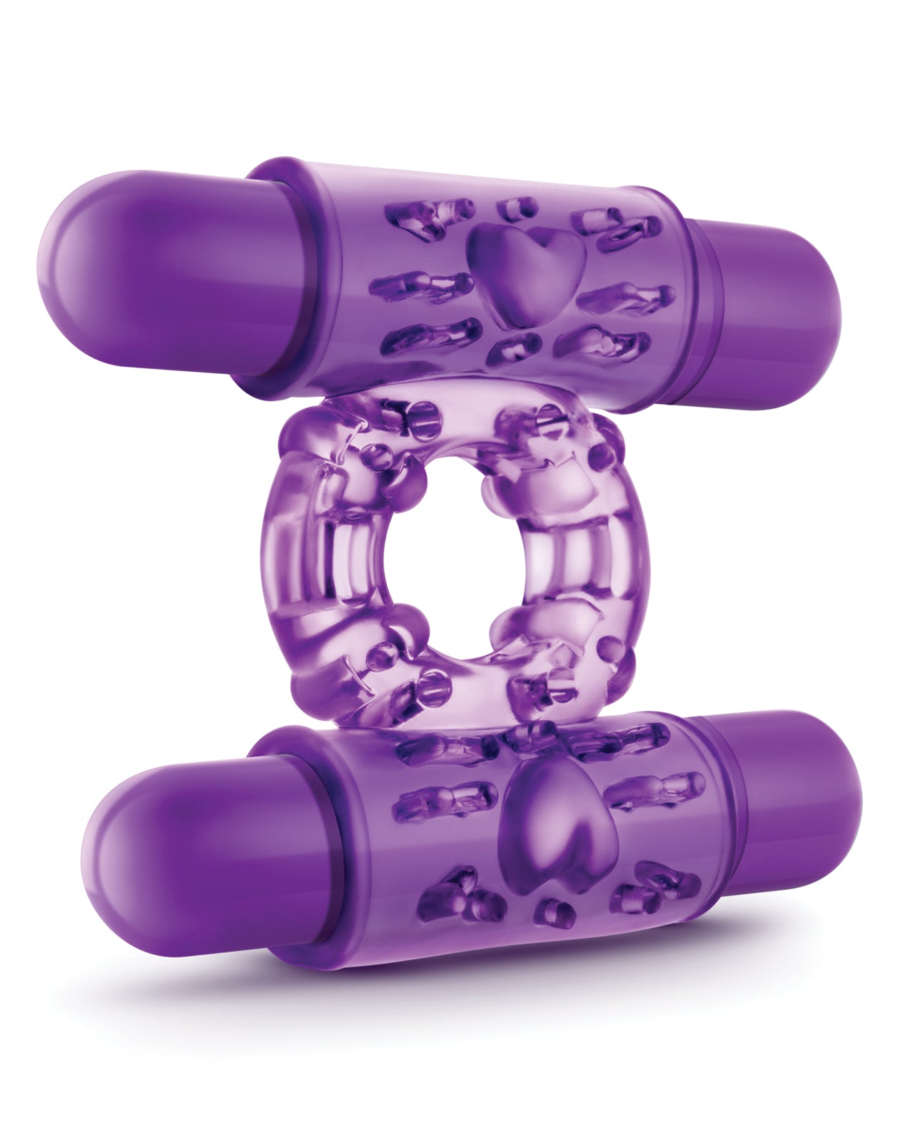 Dual Vibrating Cock Ring in Purple with Removable Bullets