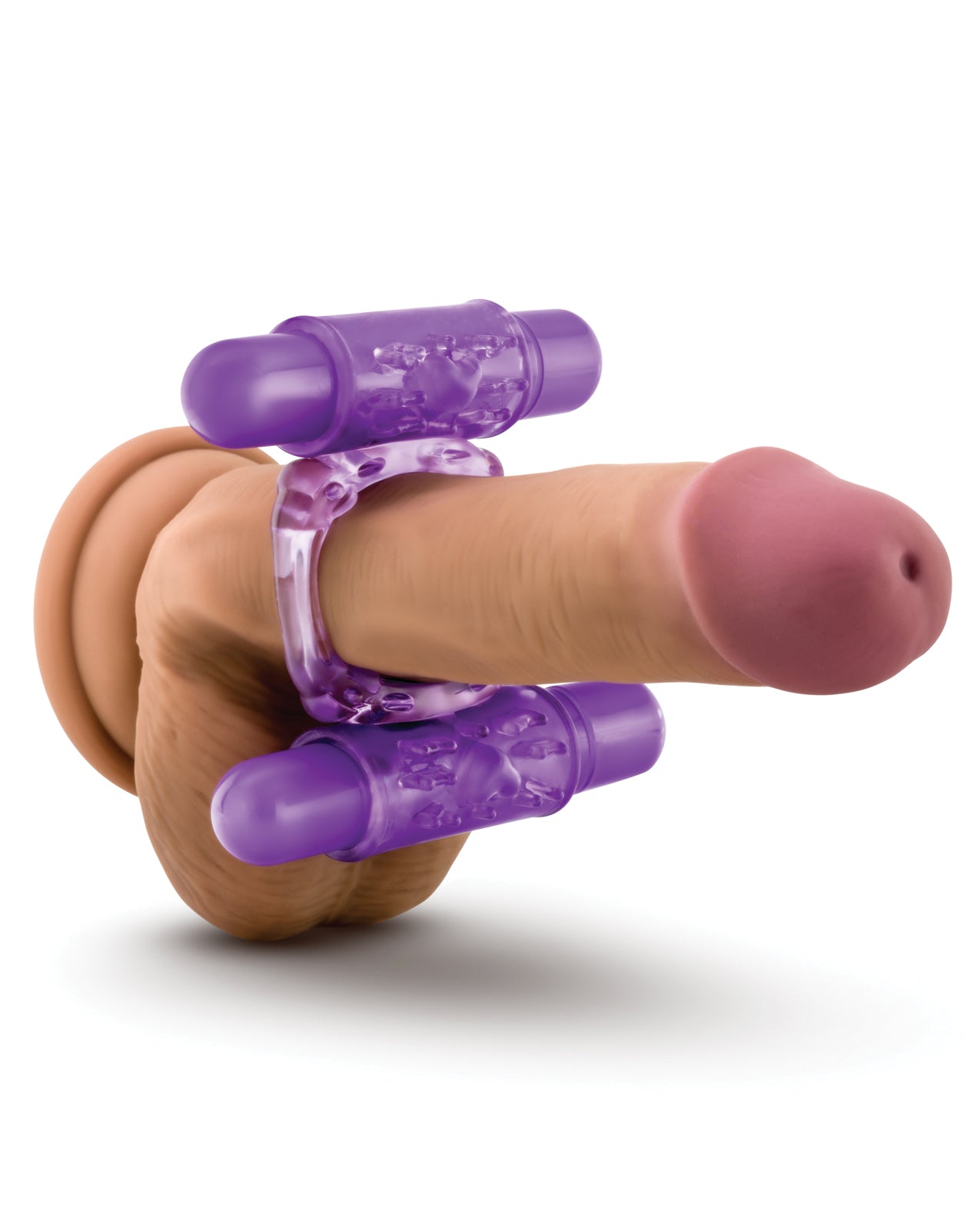 Dual Vibrating Cock Ring in Purple with Removable Bullets