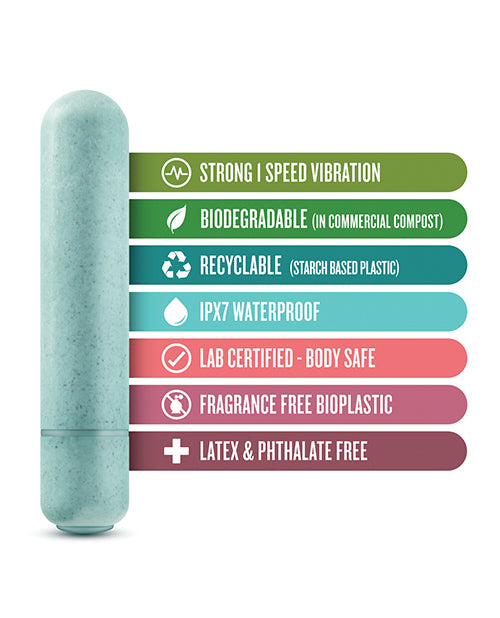 Gaia Eco Bullet Vibrator – Aqua, Plant-Based Quiet Stimulation