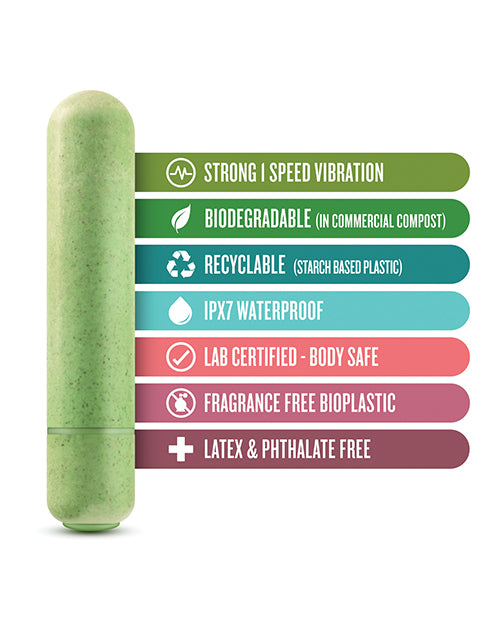 Green Eco Bullet Vibrator by Gaia with Plant-Based Material