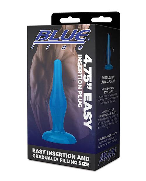 Blue Line Anal Plug Smooth Tapered Tip Flared Base for Comfortable Anal Play