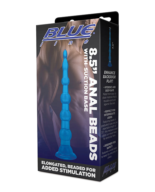 Blue Line Anal Beads Jelly Suction Base Seamless Design for Hands-Free Anal Play