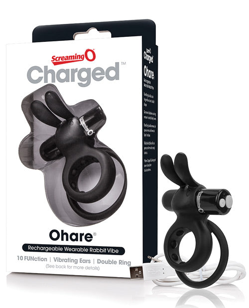 Screaming O Double Cock Ring Stimulator with Flexible Rabbit Ears and Rechargeable Vooom Vibration for Couples Pleasure