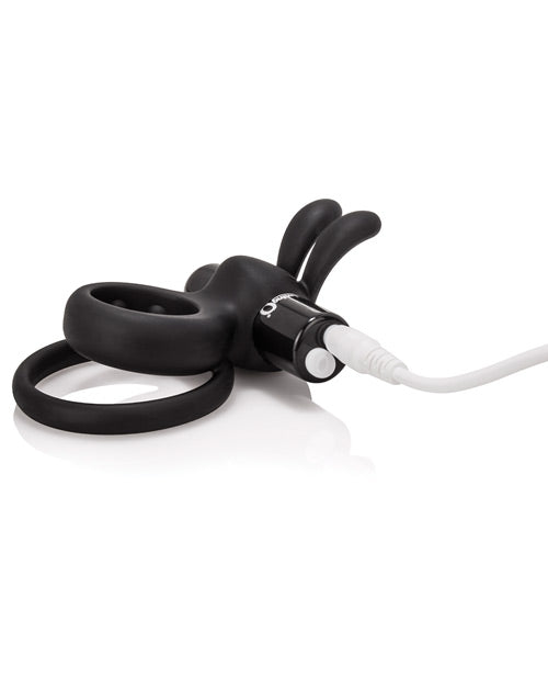 Screaming O Charged Ohare Vooom Black Double Cock Ring with Rabbit Ears
