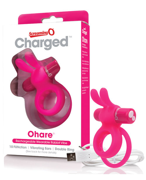 Screaming O Stimulator Rechargeable Double Cock Ring Flexible Rabbit Ears for Couples Intimacy Enhancement