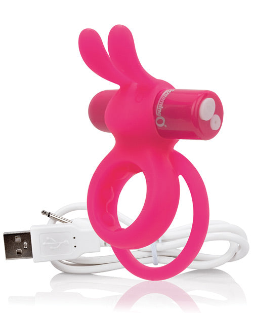 Charged Ohare Vooom Rechargeable Rabbit Ear Double Cock Ring Stimulator – Pink