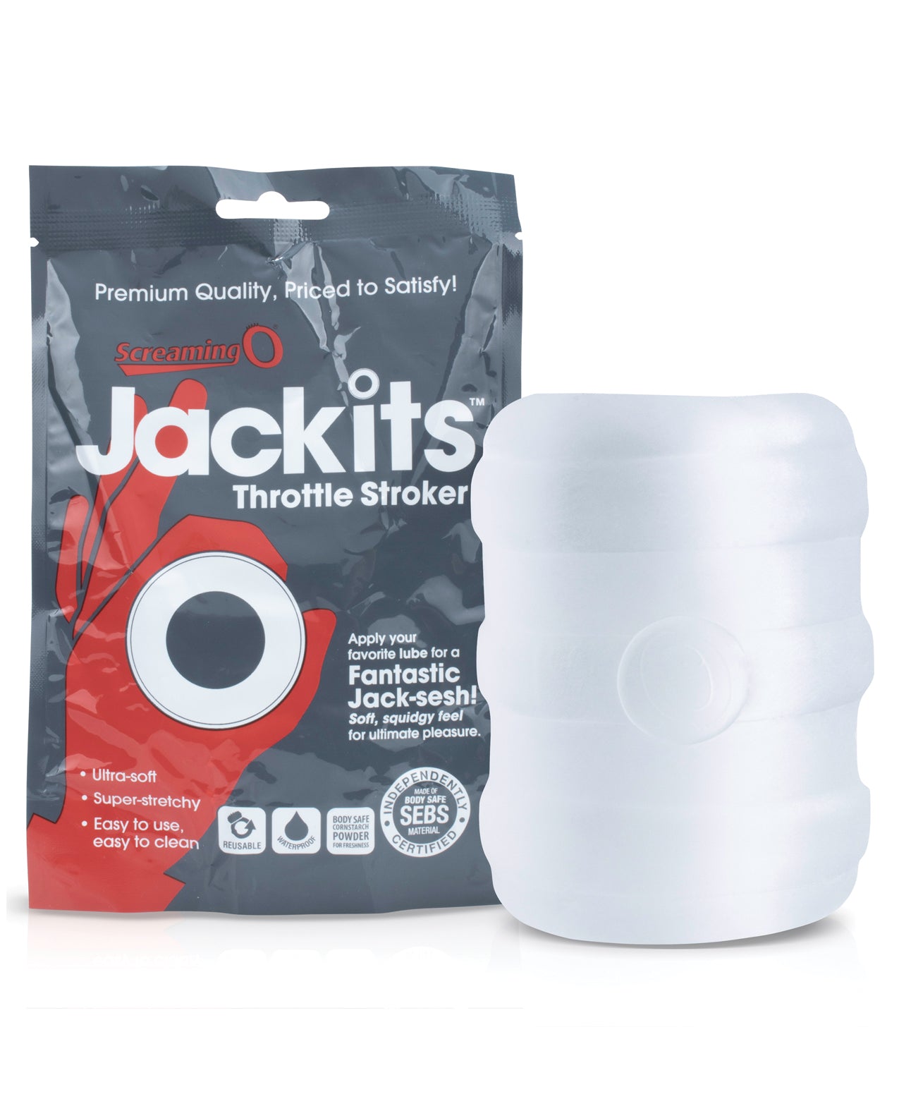 Clear Super Soft Jackits Throttle Stroker Masturbator by Screaming O