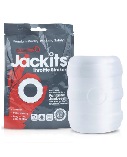 Clear Super Soft Jackits Throttle Stroker Masturbator by Screaming O