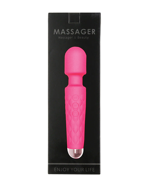 No Brand Massage Wand Silicone 8-Speed 20-Pattern Pink for Full Body Relaxation