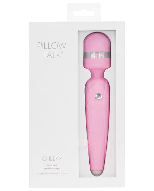 Pillow Talk Massage Products Pink Cheeky Wand Silicone Padded Handle for Comfort and Relaxation
