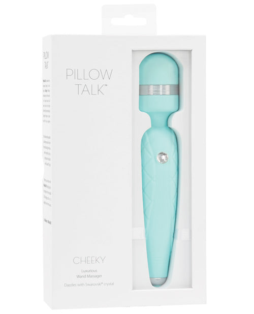 Pillow Talk Massage Wand Cushioned Silicone Handle Crystal Button for Relaxing Muscle Relief