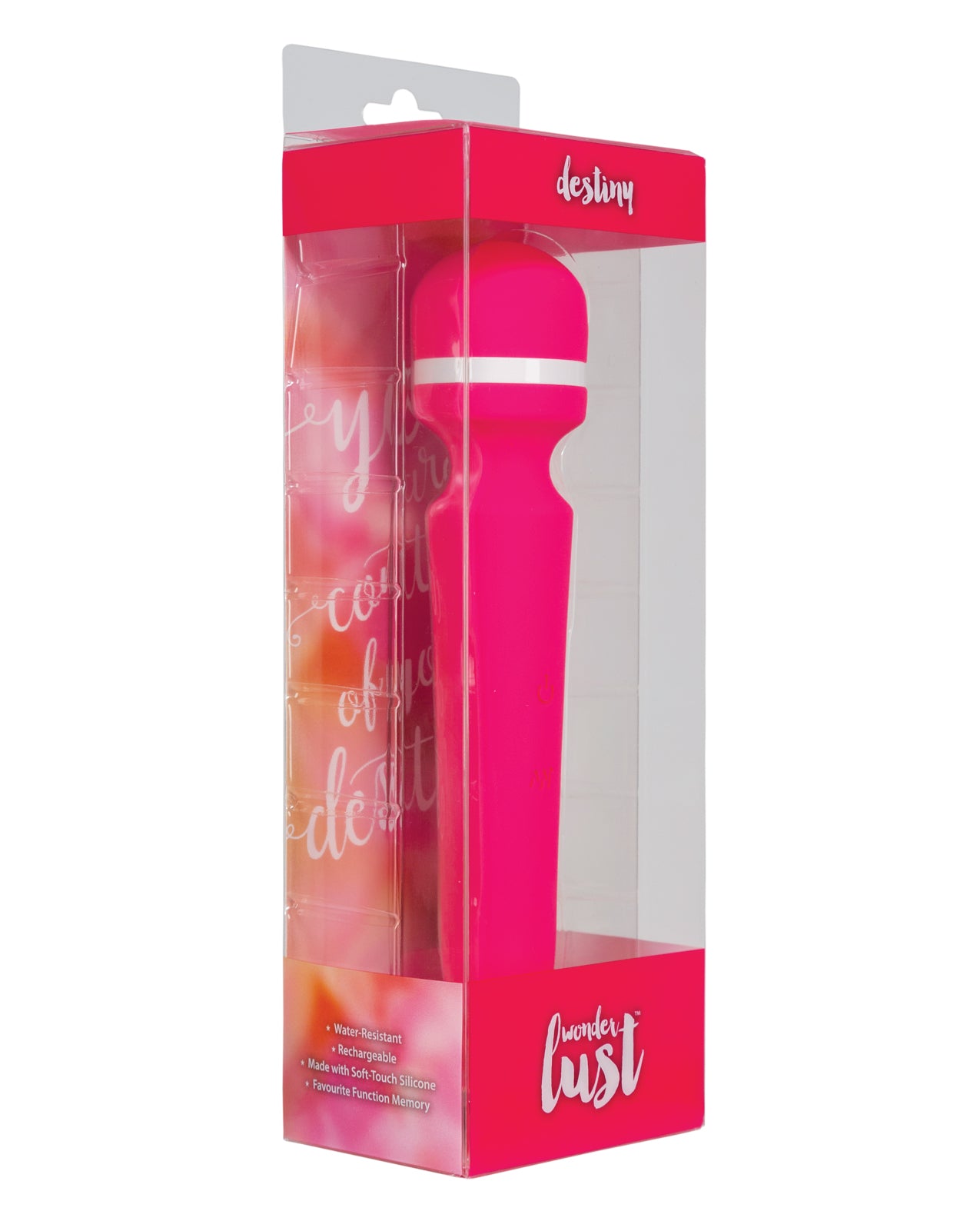 Wonderlust Destiny Pink Silicone Wand Massager with 20 Vibrations