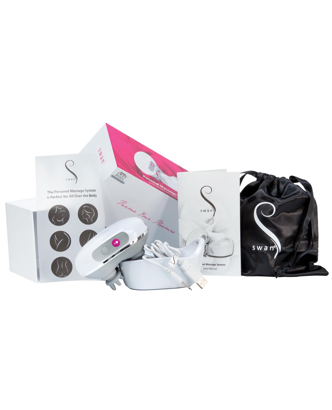 Swan Personal Massage System with 6 Settings and Charging Cradle