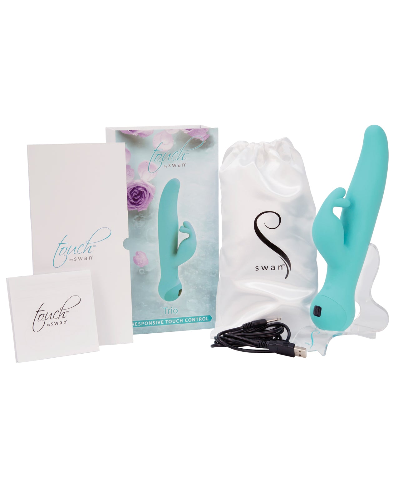 Touch by Swan Trio Clitoral Vibrator in Teal with Triple Sensation