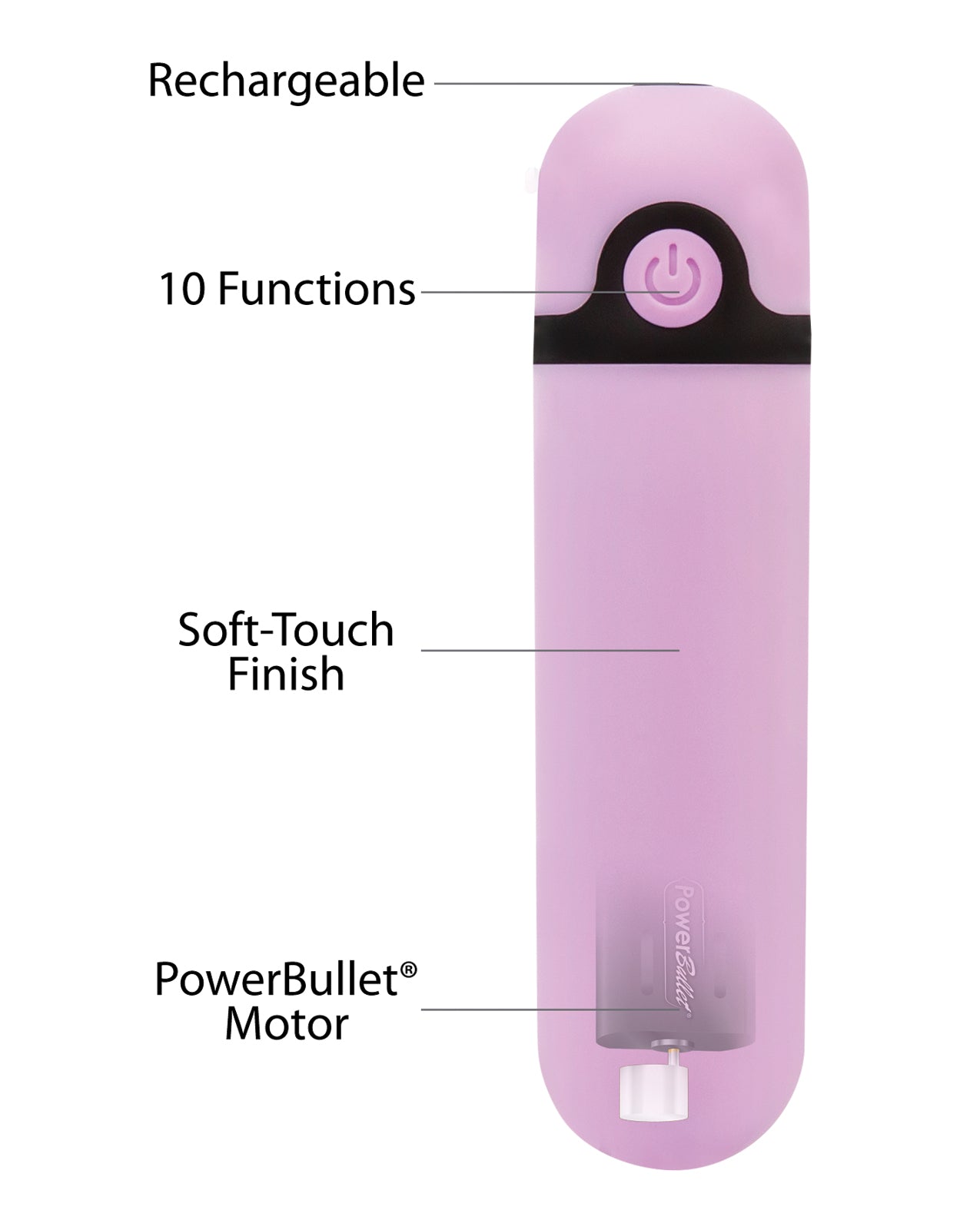 Swan Simple & True Wireless Rechargeable Vibrating Bullet Stimulator - Purple