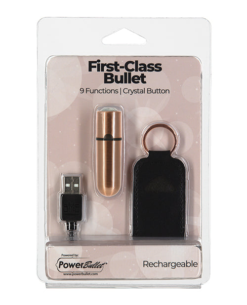 Power Bullet Mini Rechargeable Bullet Stimulator Crystal Button Rose Gold for Targeted Pleasure